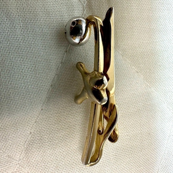 Other - Swank Gold Tone Lizard Tie Bar Clasp Tie Pin Tie Tack Vintage Classic